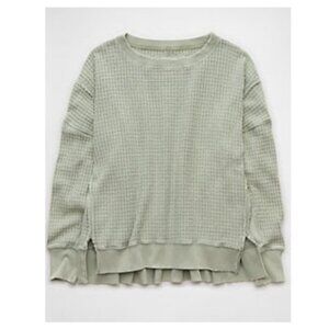 American Eagle Big Hug Waffle Crew Neck Sweatshirt